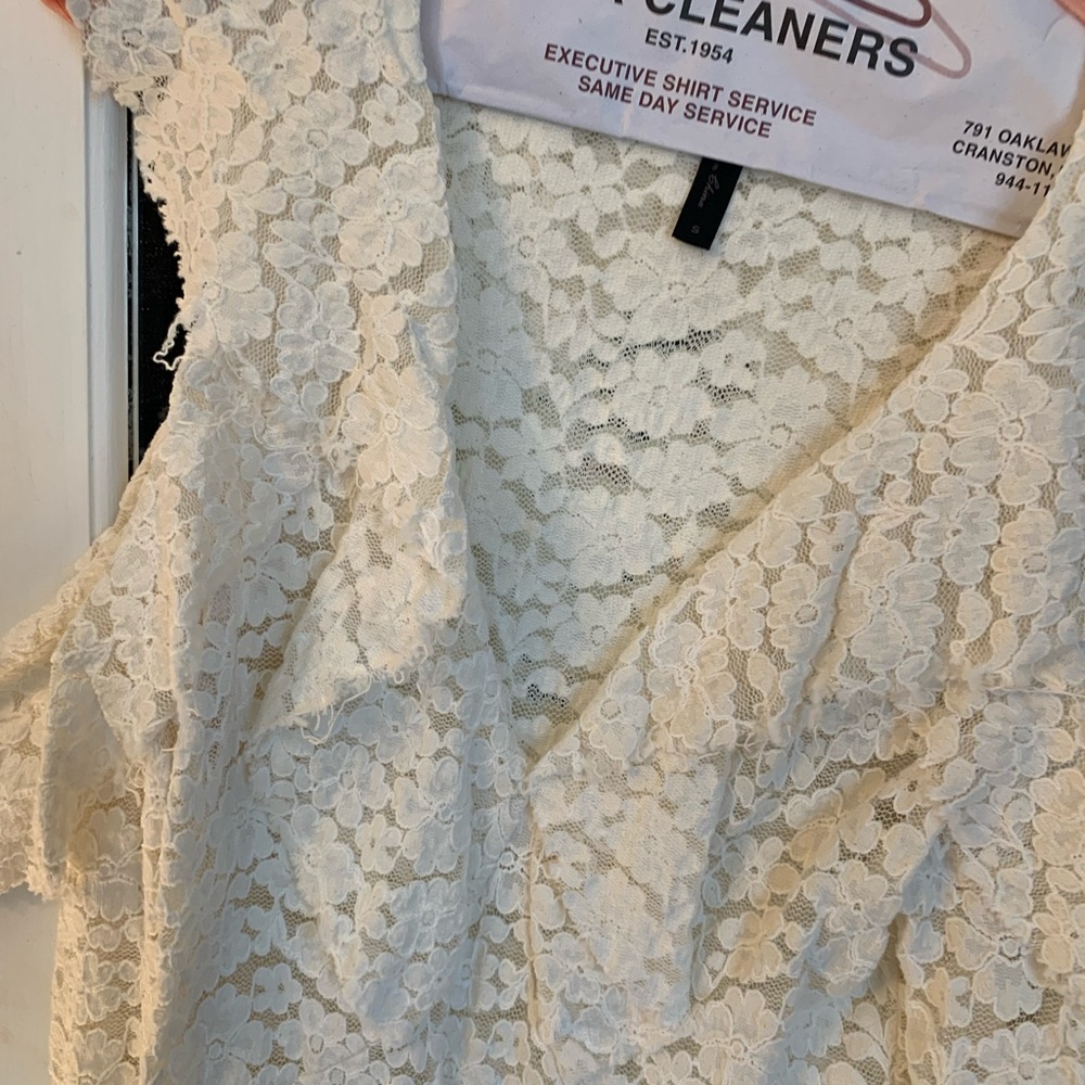 Lace cold shoulder top